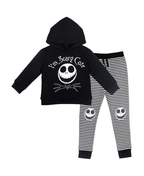 Toddler Boys Nightmare Before Christmas Jack Skellington Hoodie and Pants Outfit Set to