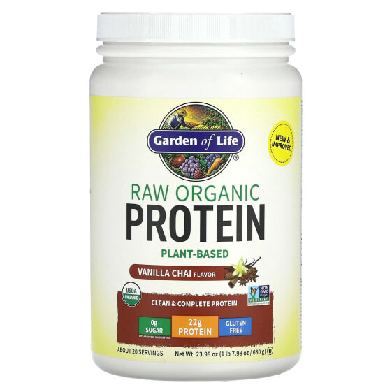 RAW Organic Protein, Plant Based, Vanilla Chai, 1 lb 7.98 oz (680 g)