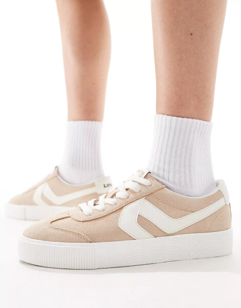 Levi's Sneak suede trainers with logo in beige