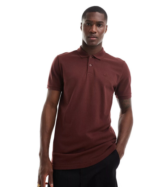 Hollister polo shirt in burgundy