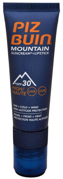 SPF 30 sunscreen and protective lip balm SPF 30 2-in-1 (Mountain Combi "2 in 1" Sun Cream and Lipstick) 20 ml + 2.3 ml