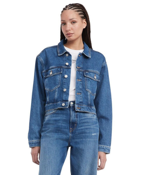 Women's Claire Cropped Denim Flag Jacket