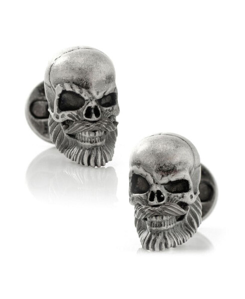 Men's Stainless Steel Mustache Skull Cufflinks