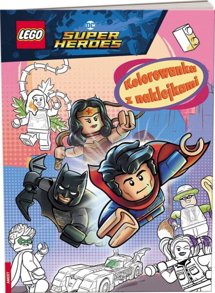 Ameet LEGO NA6452 DC COMICS SUPER HEROES KOLOROWANKA Z NAKLEJKAMI