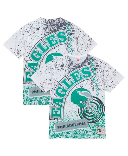 Men's White Philadelphia Eagles Big and Tall Allover Print T-shirt