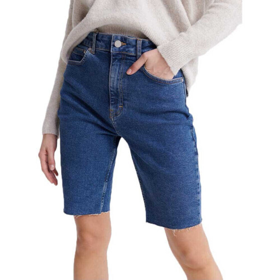 SUPERDRY Kari Long Line denim shorts