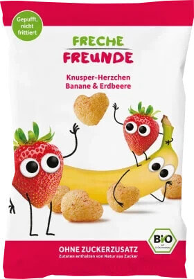 Kindersnack Knusper-Herzchen Banane & Erdbeere, 30 g