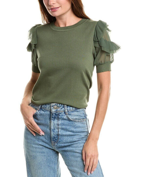 Nanette Nanette Lepore Chiffon Sleeve Sweater Women's