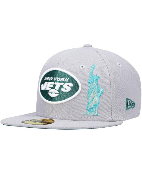 Men's Gray New York Jets City Describe 59FIFTY Fitted Hat