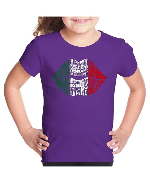 Big Girl's Word Art T-shirt - Latina Lips