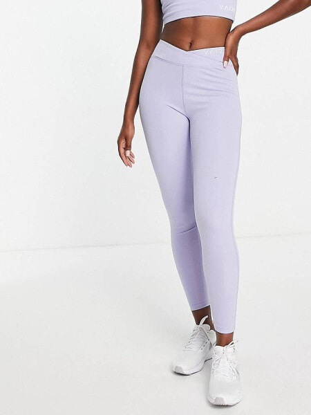 VAI21 V shape waist co-ord leggings in lilac