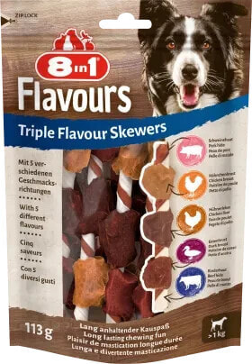 Hundeleckerli triple flavour Skewers, 113 g