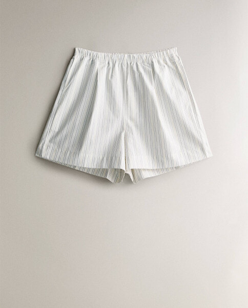 Striped cotton shorts