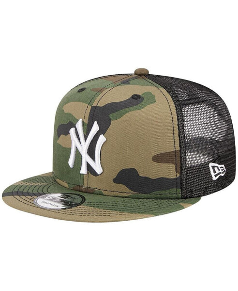 Men's Camo New York Yankees Woodland Camo Trucker 9FIFTY Snapback Hat