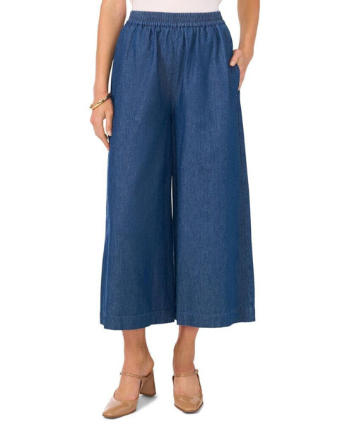 Women's Cotton Pull-On Wide-Leg Cropped Pants