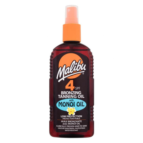 Malibu Bronzing Tanning Oil Monoi Oil SPF4 200 ml sonnenschutz wasserfest für Frauen