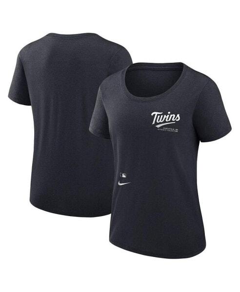 Women's Navy Minnesota Twins Authentic Collection Performance Scoop Neck T-Shirt