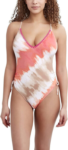 BCBGeneration 281384 Women's One Piece Swimsuit Adjustable Straps, Coral, Large