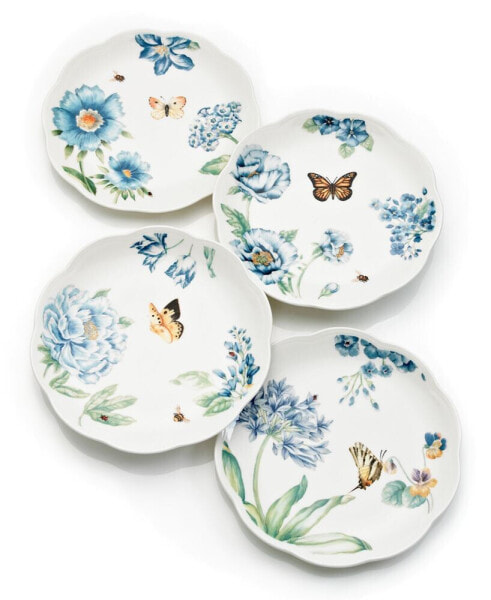 Set of 4 Butterfly Meadow Blue Assorted Dessert Plates