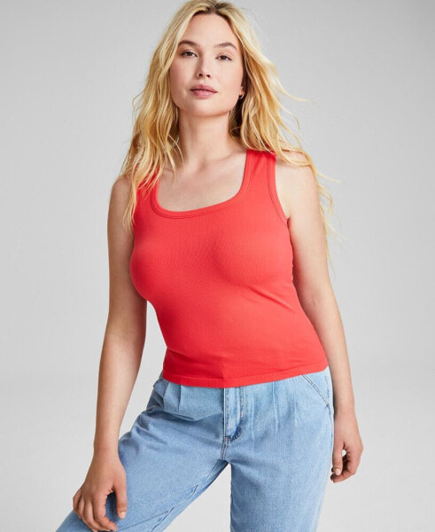 Women's Ribbed Seamless Square-Neck Tank Top, Created for Macy's