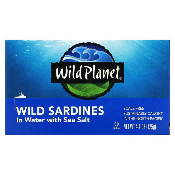 Wild Planet, Дикие сардины в жидкости с морской солью, 4,4 унции (125 г)