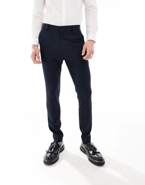 ASOS DESIGN skinny suit trousers in navy