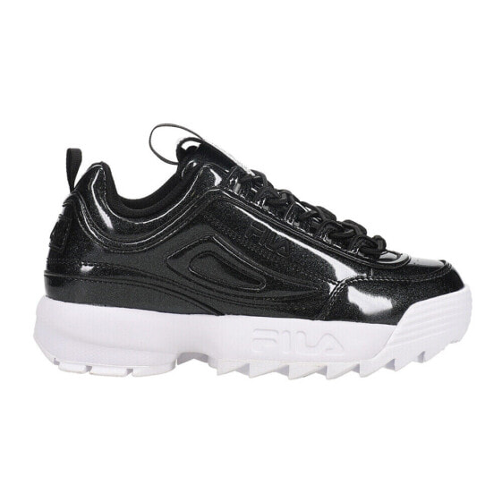 Fila Disruptor Ii Shine Metallic Lace Up Womens Black Sneakers Casual Shoes 5XM