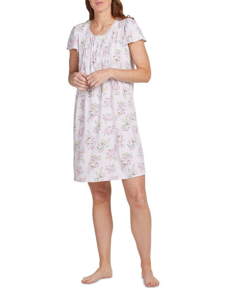 Women's Short-Sleeve Floral Nightgown