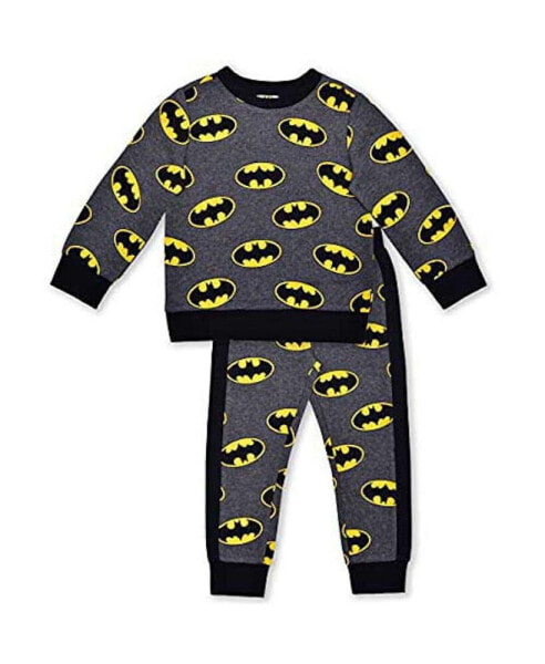 Toddler Gray Batman Pullover Sweatshirt and Joggers Set