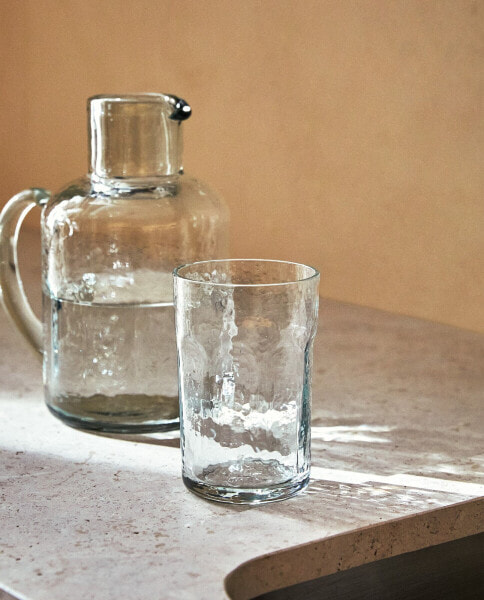 Hammered glass tumbler