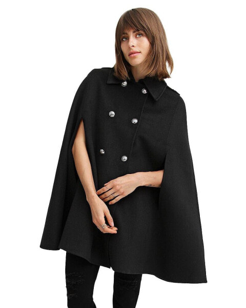 Women On My Mind Wool Blend Cape Coat