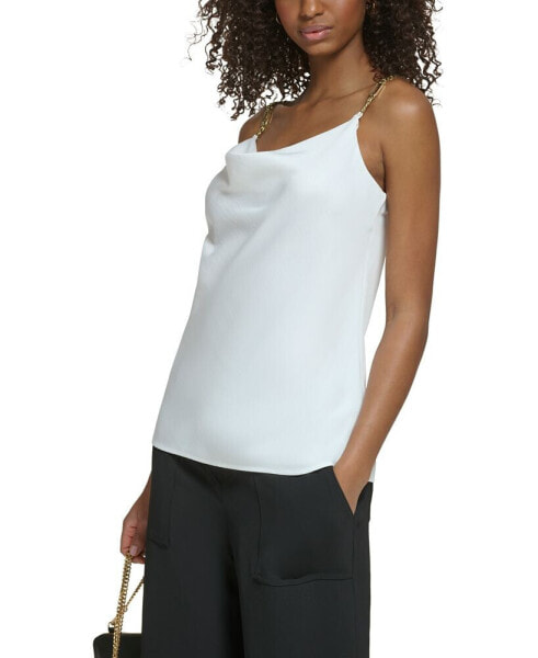 Women's Embellished Cowl Neck Tank Top