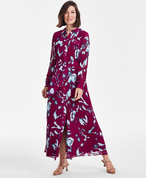 Women's Printed Pleated Shirtdress, Created for Macy's