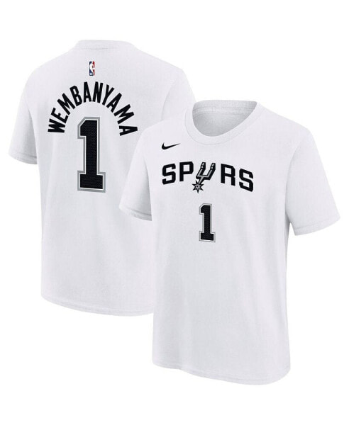 Big Boys Victor Wembanyama White San Antonio Spurs Name and Number Association T-shirt