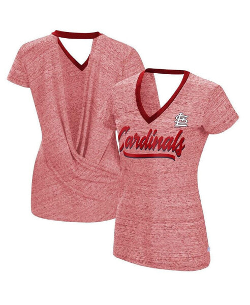 Women's Red St. Louis Cardinals Halftime Back Wrap Top V-Neck T-shirt