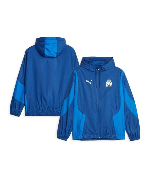 Men's Blue Olympique Marseille 2023/24 Pre-Match Anthem Full-Zip Hoodie Jacket