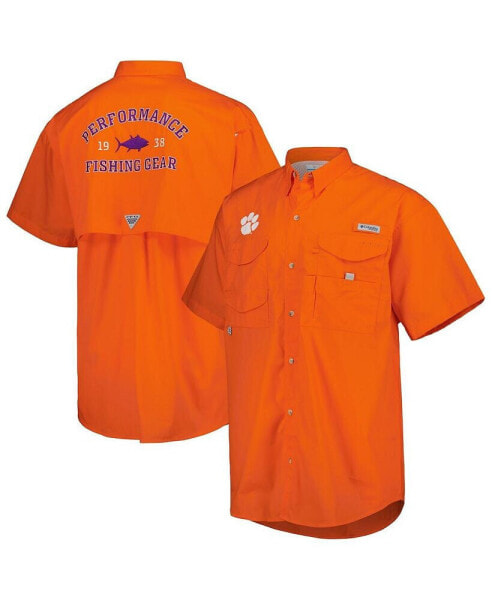 Men's Orange Clemson Tigers Bonehead Button-Up Shirt