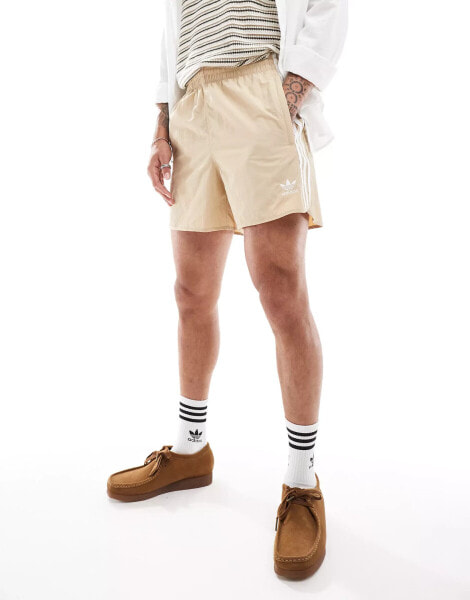 adidas Originals Adicolour sprinter shorts in beige