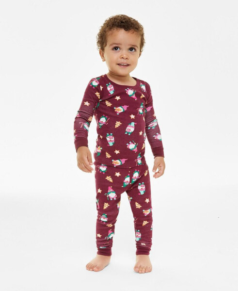 Family Pajamas Baby & Toddler Gnomes Cotton Snug-Fit Pajama Set, Created for Macy's