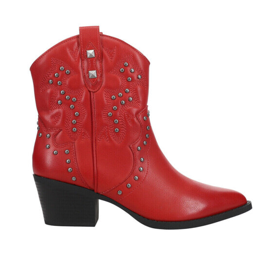 Dirty Laundry Nowhere Burnished Studded Cowboy Booties Womens Red Casual Boots G