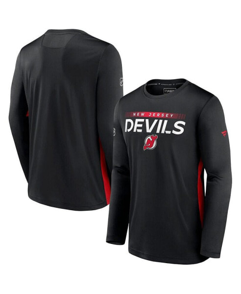 Men's Black New Jersey Devils Authentic Pro Rink Performance Long Sleeve T-Shirt