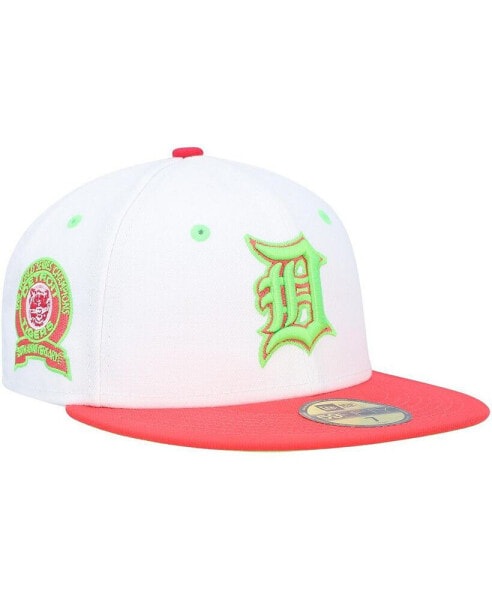 Men's White, Coral Detroit Tigers 1968 World Series Strawberry Lolli 59FIFTY Fitted Hat