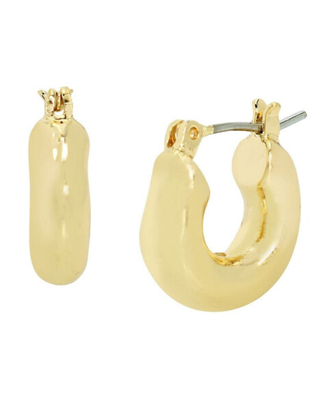 Gold-Tone Sculpted Hoop Earrings