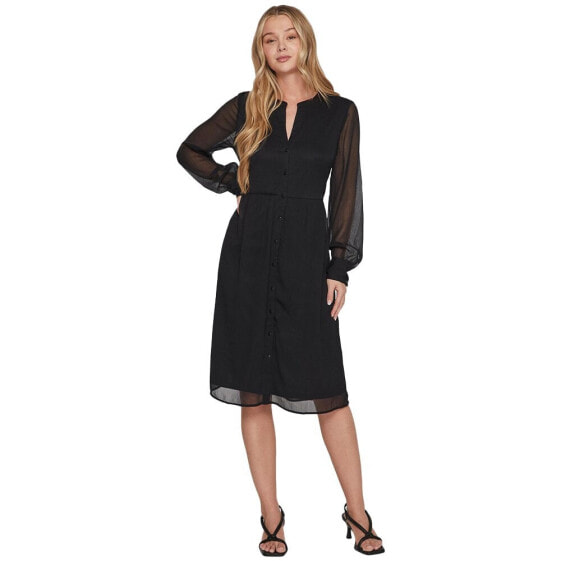 VILA Falia Long Sleeve Midi Dress