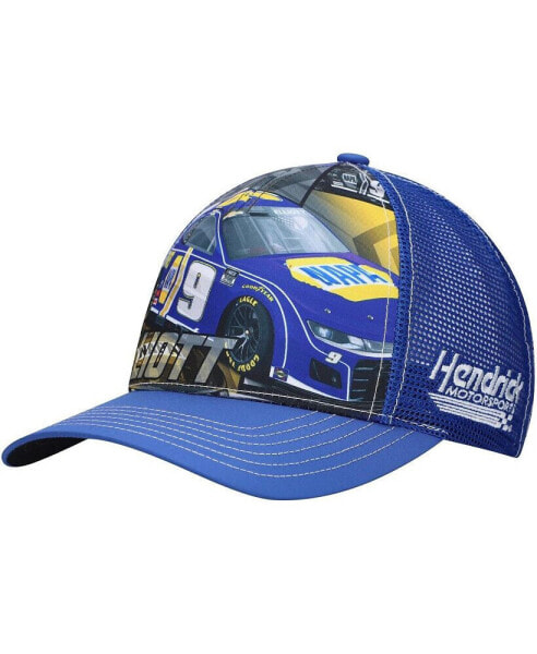 Men's Blue Chase Elliott Driver Car Trucker Adjustable Hat