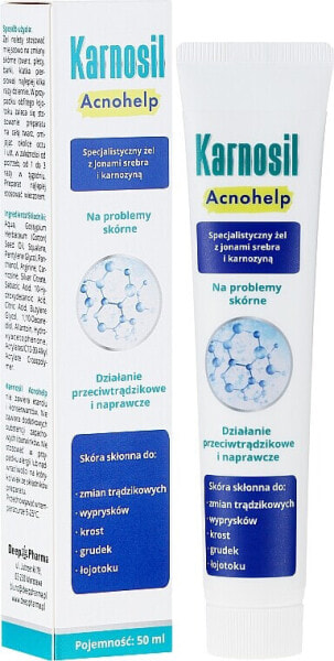 Gesichtsgel mit Silberionen und Carnosin für delikate und zu Akne neigende Haut