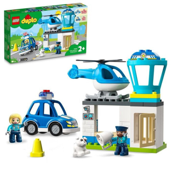 Детям LEGO DUPLO 10959, Полицейская станция с вертолетом и машиной с мигалками и сиреной, Конструктор, 2+ лет