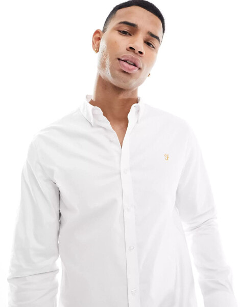 Farah Brewer long sleeve shirt in white