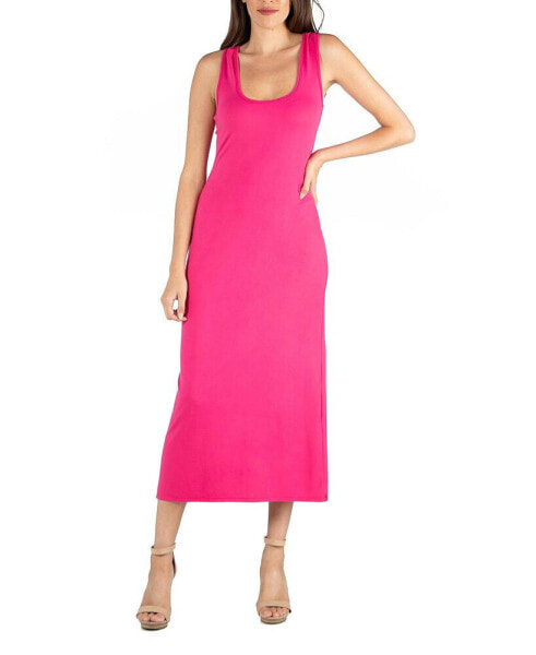 Women's Scoop Neck Maxi Dress with Racerback Detail