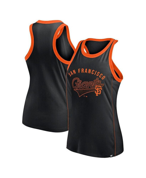 Women's Black San Francisco Giants Tailsweep Fashion Racerback Rhinestone Tank Top